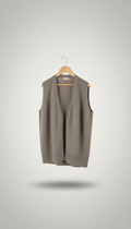 Grey Cashmere Gilet Subtle Branding
