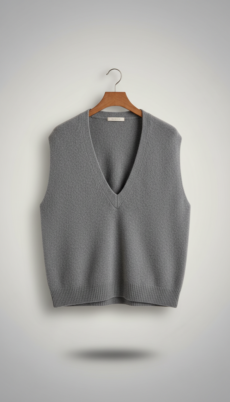 Cashmere V-Neck Gilet Minimal Silhouette