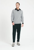 Polo manches longues homme en cachemire gris clair - LUKE 5