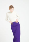 Pull col roulé femme en cachemire blanc écru - MIA 5