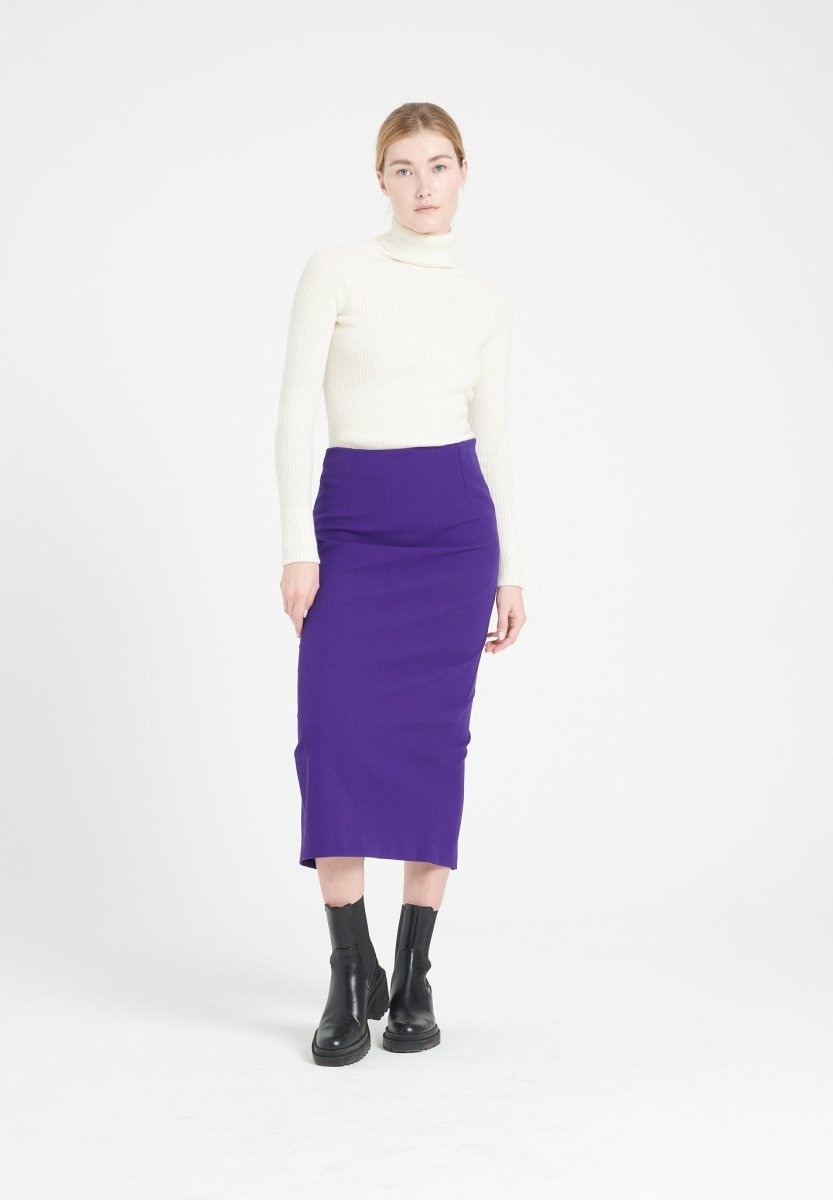 Pull col roulé femme en cachemire blanc écru - MIA 5