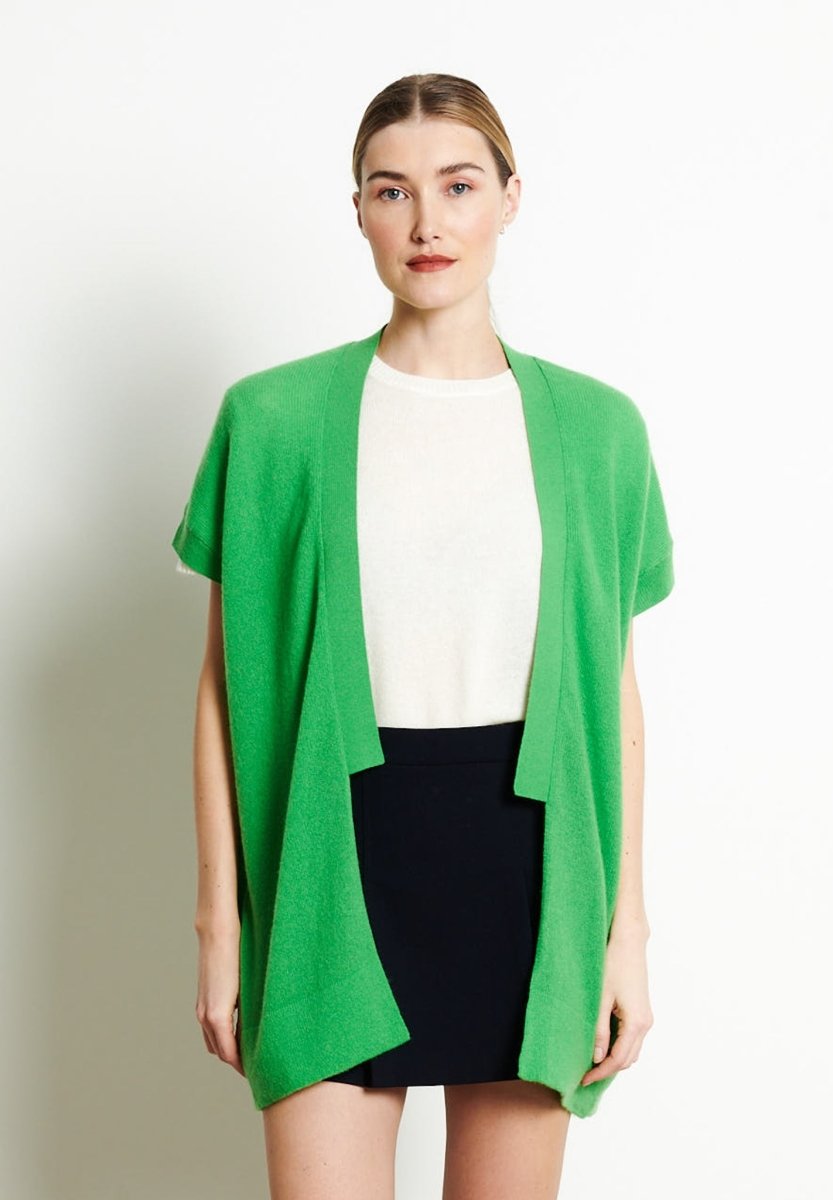 Gilet sans manches femme en cachemire vert pomme - RIA 4